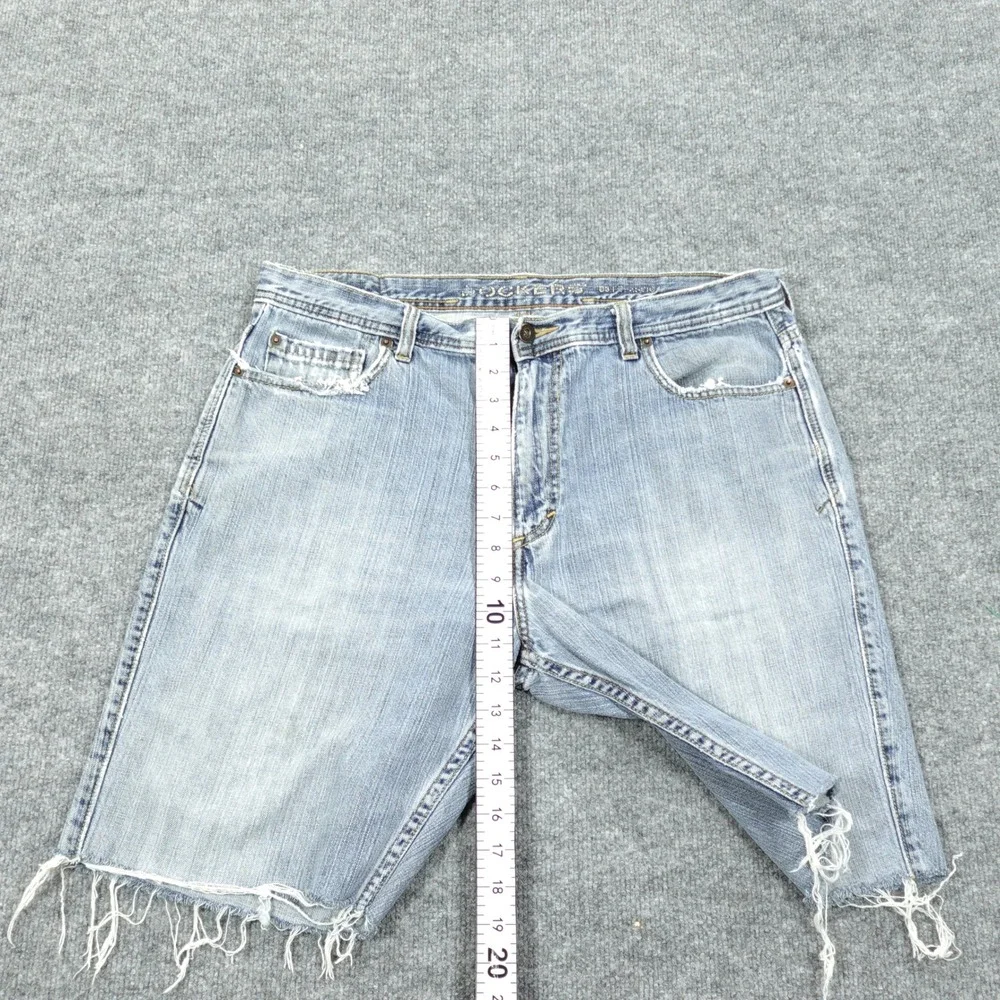 Dockers Denim Shorts Mens 36 Light Blue Cut Off Frayed Hem Distressed Cotton